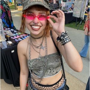 Hot Pink Festival sunglasses sunnies Fire Flames